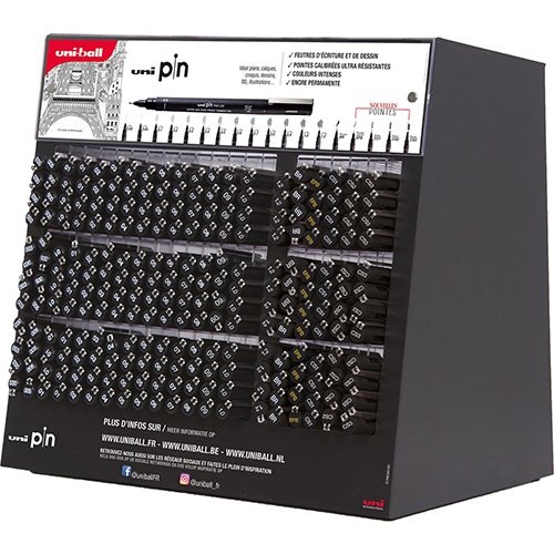 Uni-ball Uni Pin fineliner, zwart, display van 240 stuks