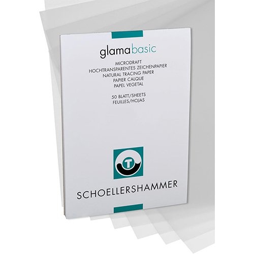 Schoellershammer Schoellershammer Glama papier, 100 g, ft 29,7 x 42 cm, A3, transparant, blok van 50 vel