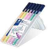 Staedtler Staedtler viltstift Triplus Color, opstelbare box met 6 pastelkleuren