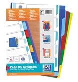 Oxford Oxford tabbladen, formaat A4 XL, uit PP, 11-gaatsperforatie, onbedrukt, 5 gekleurde tabs
