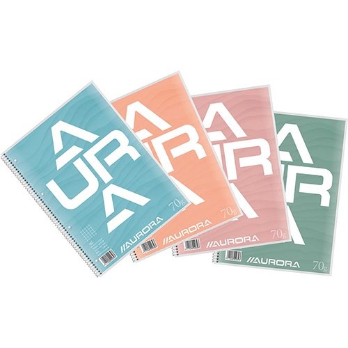 Aurora Aurora collegeblok A4, 70 g/m², geruit 5 mm, 80 vel