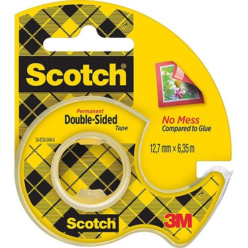 Scotch Scotch dubbelzijdige tape 12,7 mm x 6,3 m, dispenser + rolletje
