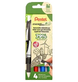 Pentel Pentel roller Energel BL77E-4, 0,7 mm, assorti, set van 4st.