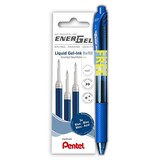 Pentel Pentel vulling Energel, 0,7 mm, blauw, 3st. + roller