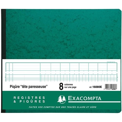 Exacompta Exacompta registers, ft 27 x 32 cm, 8 kolommen op 1 bladzijde, 28 lijnen, 80 bladzijden