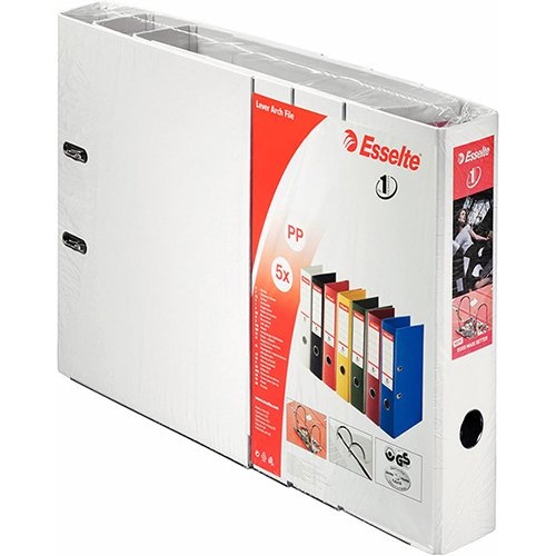 Esselte Esselte ordner Power N°1, rug van 7,5 cm, wit, pak van 5 stuks