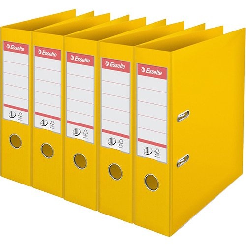 Esselte Esselte ordner Power N°1, rug van 7,5 cm, geel, pak van 5 stuks