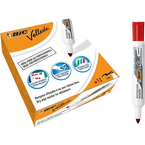 Velleda Bic whiteboardmarker Velleda 1711 rood — levering per 12