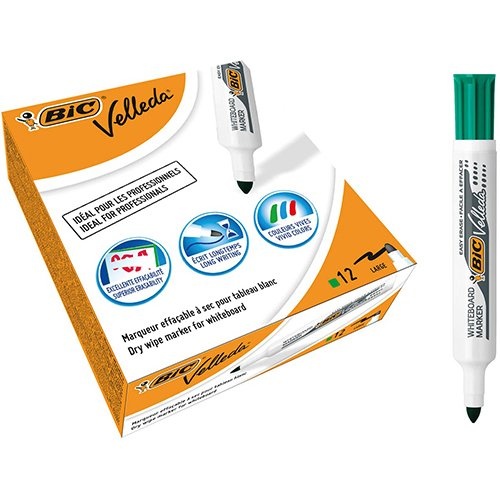 Velleda Bic whiteboardmarker Velleda 1711 groen — levering per 12