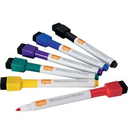 Nobo Nobo Mini whiteboardmarker, pak van 6 stuks, geassorteerde kleuren