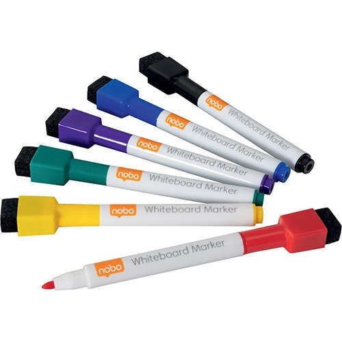 Nobo Nobo Mini whiteboardmarker, pak van 6 stuks, geassorteerde kleuren