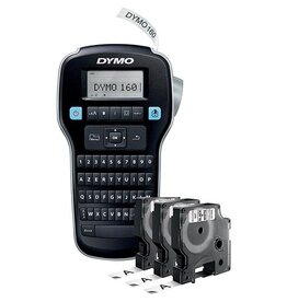 Dymo Dymo LabelManager 160 Value Pack: 3 x D1 tape, zwart op wit