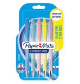 Paper Mate Paper Mate balpen Flexgrip Pastel RT, medium, blauwe inkt, blister van 5 stuks, assorti