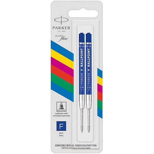 Parker Parker Eco vulling voor balpen, fijn, blauw, blister van 2 stuks