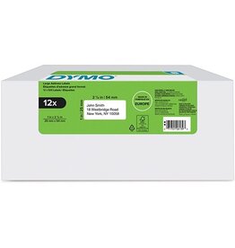 Dymo Dymo etiketten LabelWriter ft 25 x 54 mm, wit, doos van 12 x 500 etiketten