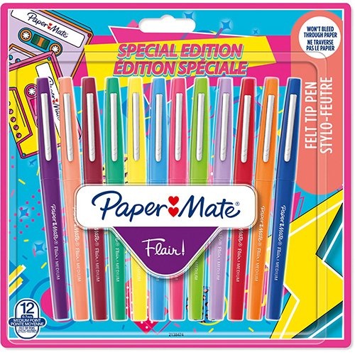 Paper Mate Paper Mate viltstift Flair Retro, blister van 12 stuks