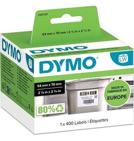 Dymo Dymo etiketten LabelWriter 70 x 54 mm, wit, 400 etiketten