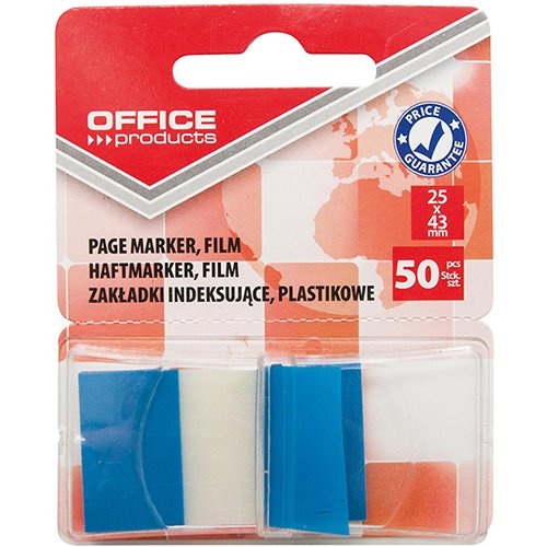 Office Products OFFICE products index, 25 x 43 mm, blister van 50 tabs, blauw