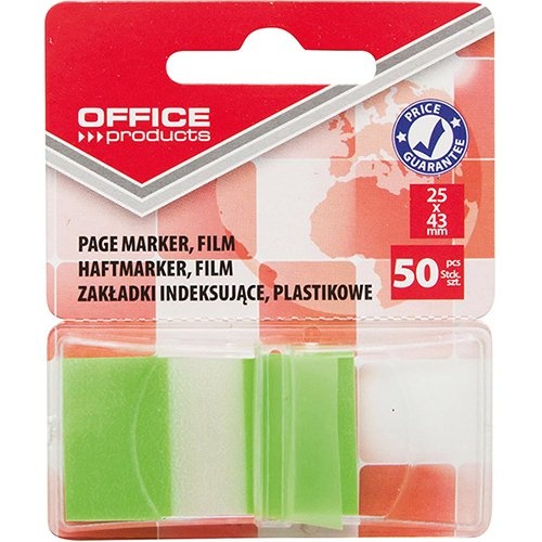Office Products OFFICE Products index, 43 x 25 mm, blister van 50 tabs, groen