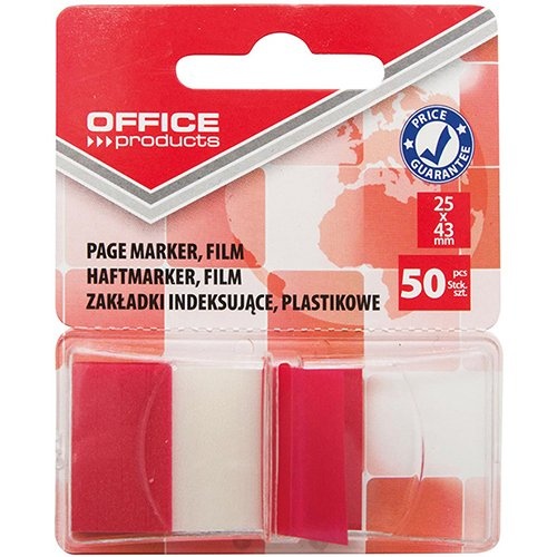 Office Products OFFICE Products index, 43 x 25 mm, blister van 50 tabs, rood