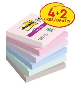 Post-It Super Sticky Post-it Super Sticky notes Soulful, 76 x 76 mm 4 + 2 GRATIS