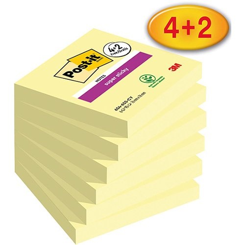 Post-It Super Sticky Post-it Super Sticky notes Canary Yellow, 76 x 76 mm