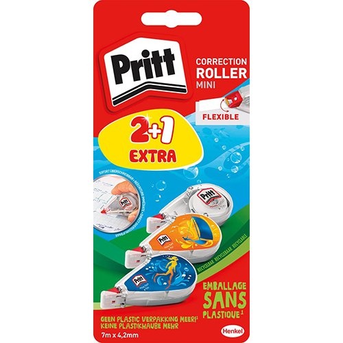 Pritt Pritt mini correctieroller, 2 + 1 gratis, op blister