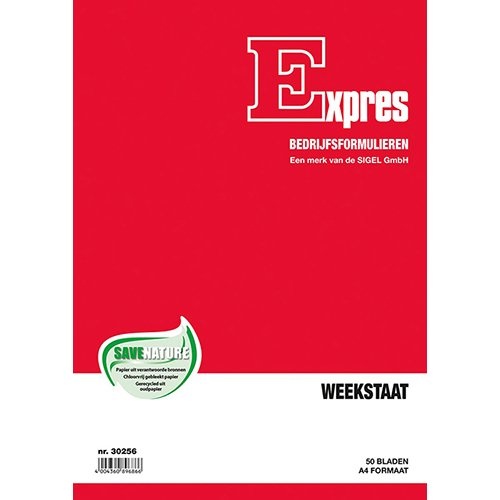 Sigel Sigel Expres weekstaat, ft A4, Nederlandstalig, 50 vel [5st]