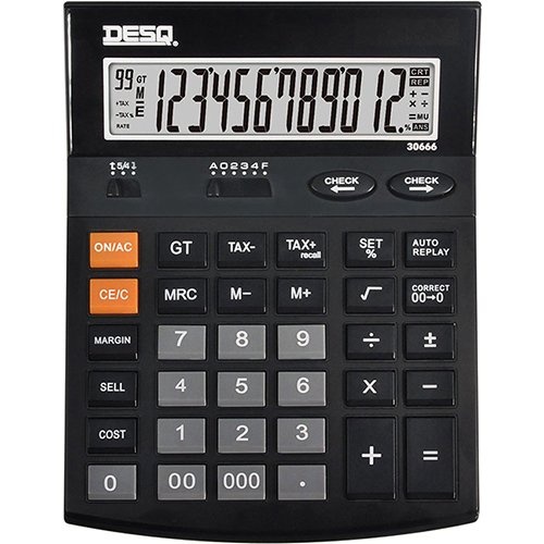 Desq Desq bureaurekenmachine Heavy Duty 30666, Check & Correct, zwart