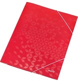 Leitz Leitz WOW elastomap met 3 kleppen, uit karton, A4, rood