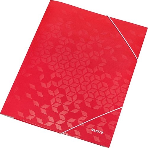 Leitz Leitz WOW elastomap met 3 kleppen, uit karton, A4, rood