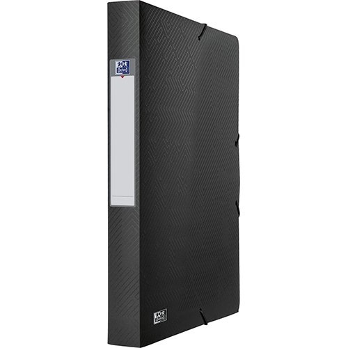Oxford Oxford Urban elastobox uit PP, formaat 24 x 32 cm, rug van 4 cm, zwart