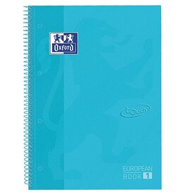 Oxford Oxford School Touch Europeanbook spiraalblok, ft A4+, 160 bladzijden, geruit 5 mm, pastel blauw