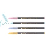 Edding Edding glitter viltstift e-1200, assorti pastel, set van 4 stuks