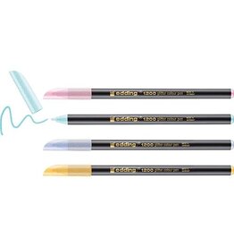 Edding Edding glitter viltstift e-1200, assorti pastel, set van 4 stuks