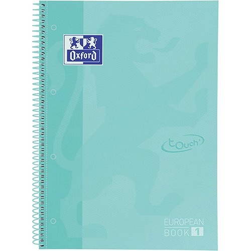 Oxford Oxford School Touch Europeanbook spiraalblok, ft A4+, 160 bladzijden, gelijnd, pastel groen