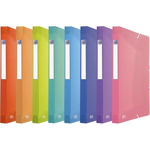 Oxford Oxford Urban elastobox uit PP, formaat 24 x 32 cm, rug van 2,5 cm, geassorteerde transparante kleuren