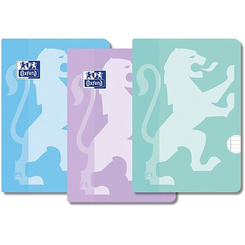 Oxford Oxford School schrift, ft A4, 72 bladzijden, met kantlijn, gelijnd, assorti, pak van 3 stuks