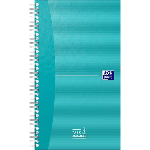 Oxford Oxford Essentials taskmanager dagplanner, 230 bladzijden, ft 14,1 x 24,6 cm, aqua