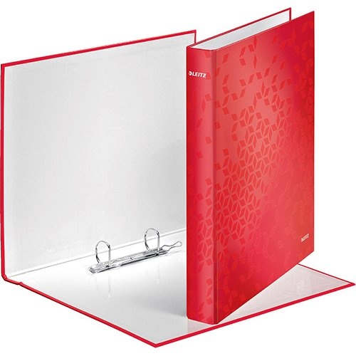 Leitz Leitz WOW ringmap, uit karton, rug van 25 mm, A4, rood