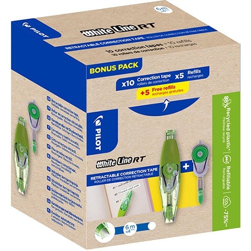 Pilot Pilot Whiteline RT, 10 correctierollers + 10 vullingen