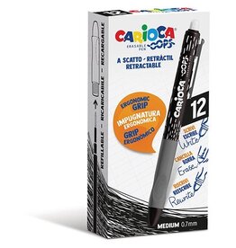 Carioca Carioca gelroller Oops, medium, uitwisbaar, doos van 12 stuks, zwart