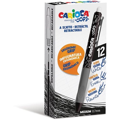 Carioca Carioca gelroller Oops, medium, uitwisbaar, 12st. zwart
