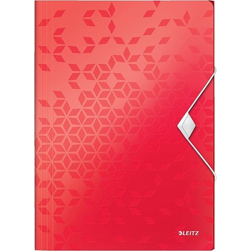 Leitz Leitz WOW elastomap met 3 kleppen, uit PP, ft A4, rood