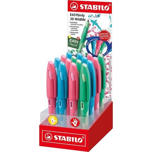 Stabilo STABILO EASYbirdy vulpen 3D Wildlife, display van 16 stuks