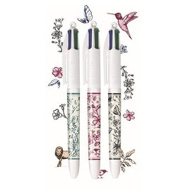 Bic Bic Colours Décor Limited Edition 4-kleurenbalpen, medium, klassieke inktkleuren, diverse motieven
