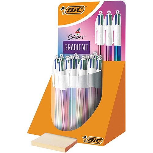Bic Bic Colours Gradient 4-kleurenbalpen, medium, klassieke inktkleuren, display van 30 stuks