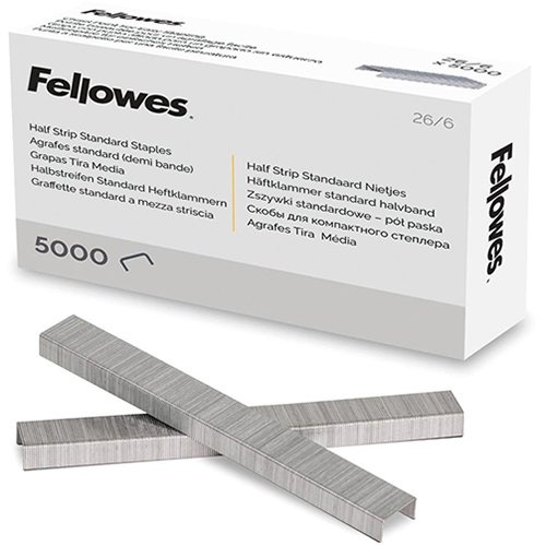 Fellowes Fellowes nietjes 26/6, half strip, doos van 5.000 nietjes