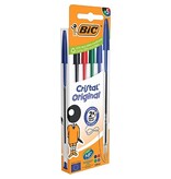 Bic Bic Cristal balpen, medium, blister van 5 stuks: zwart, rood, groen en 2 x blauw