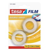 Tesa Tesafilm Double-Sided, ft 7,5 m x 12 mm, blister van 2 stuks